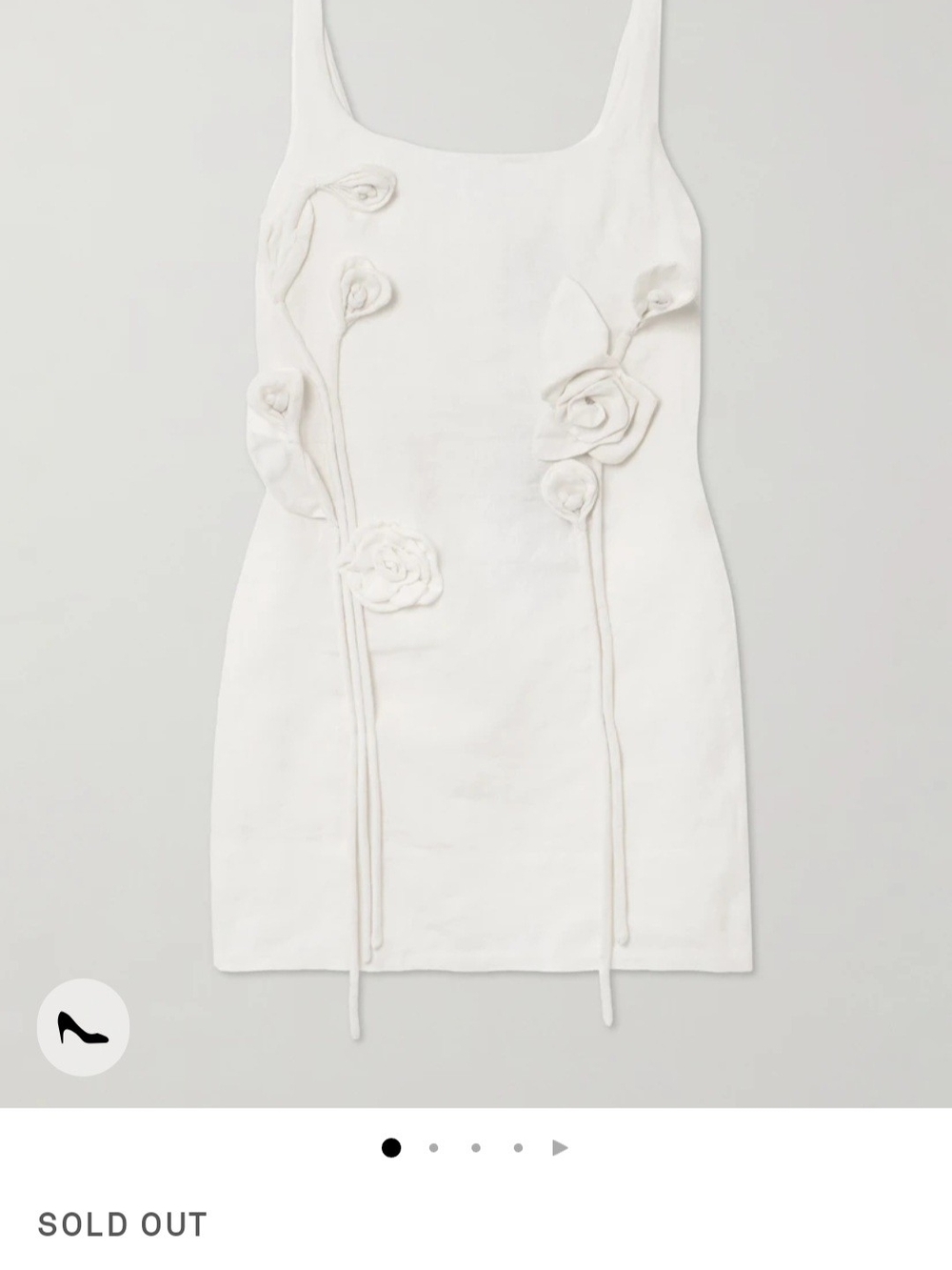 White Floral Appliqué Sleeveless Dress Farm RIO - L